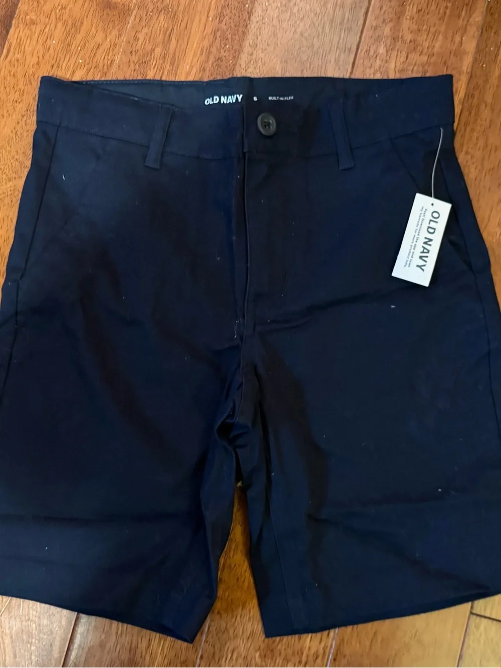 Old Navy Boys Navy Flat-Front Chino Shorts